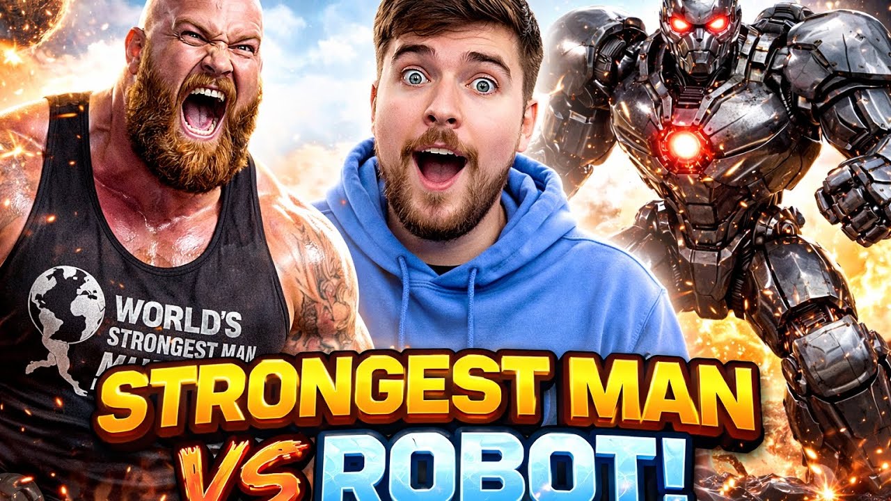 Strongest Man vs Robot 🤖💥