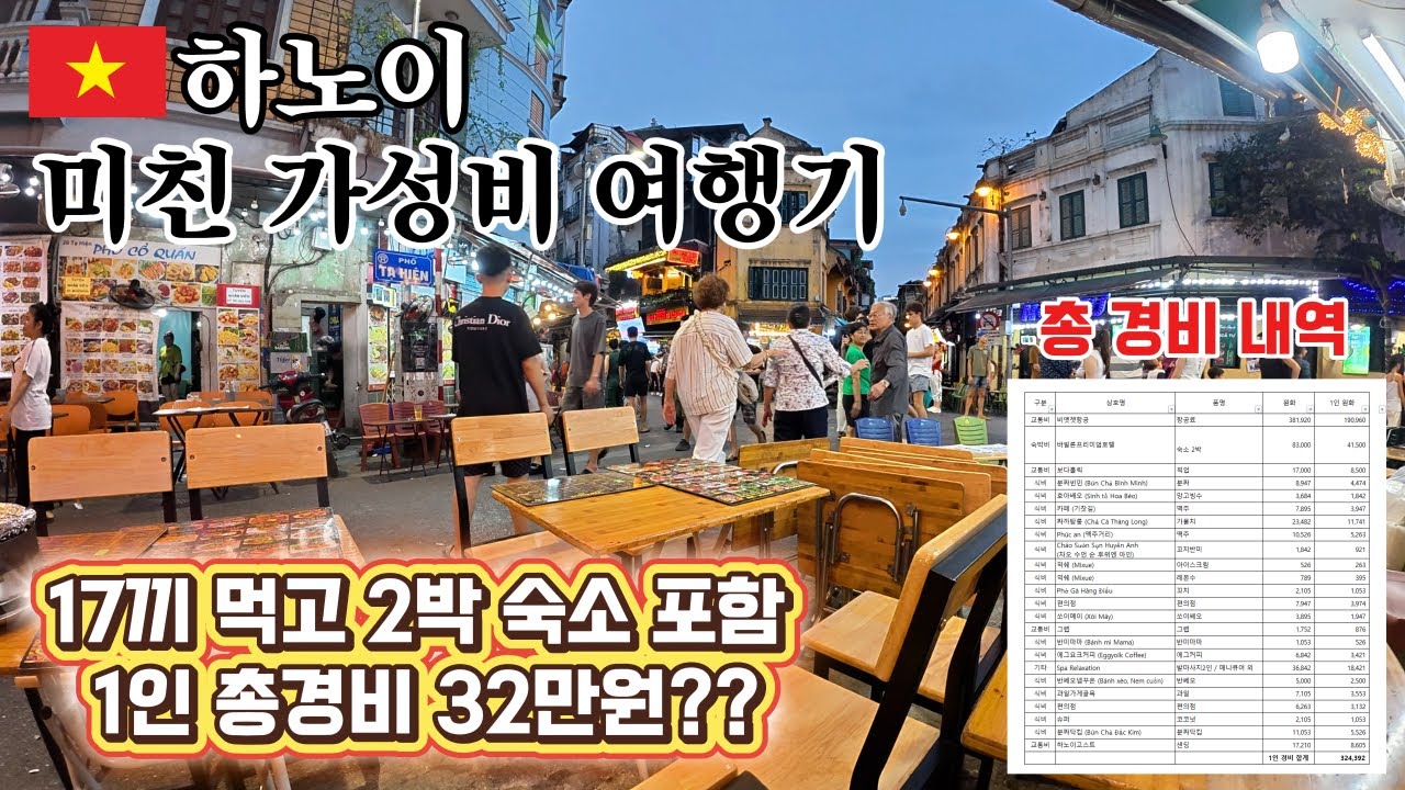하노이 여행 몰아보기 | 비행기 부터 마사지 까지 | 하노이 여행 총경비 내역 공개