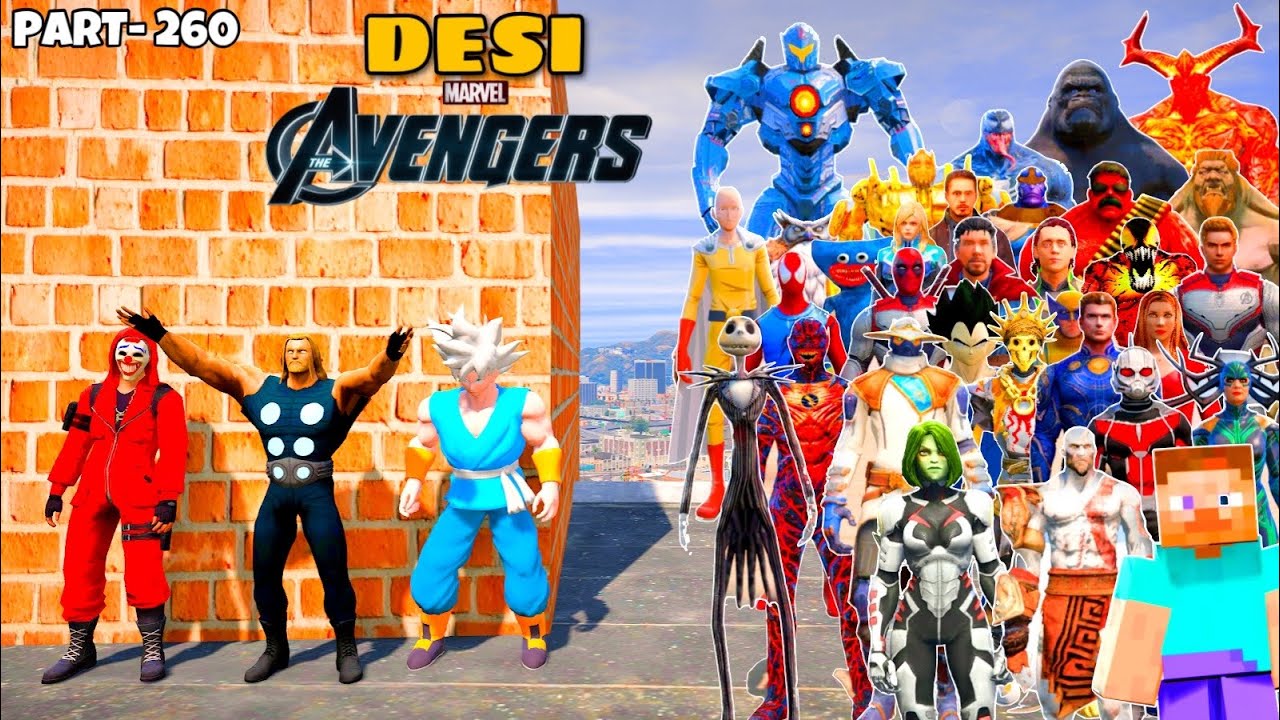 DESI Avengers Army Playing War Exercise Competition with King Kong and Surtur in GTA 5 | GTA V#260