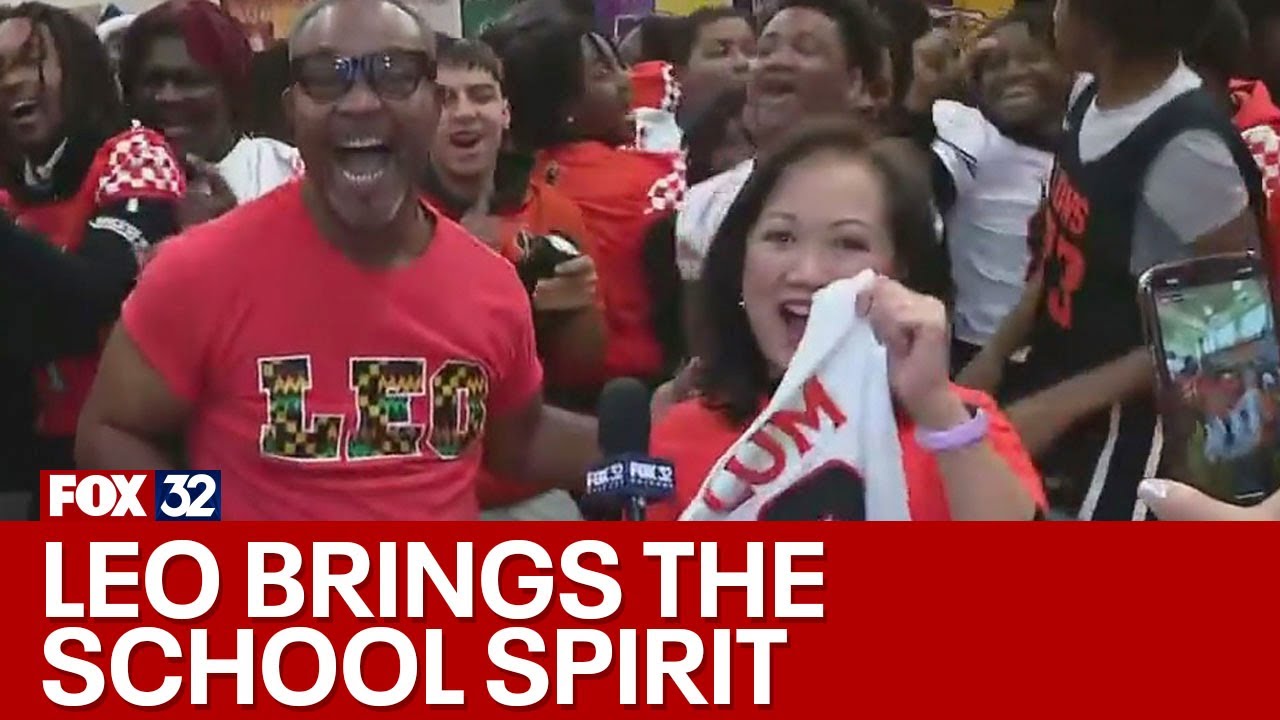 FOX 32's Joanie Lum gets surprised with jersey from Leo High School students