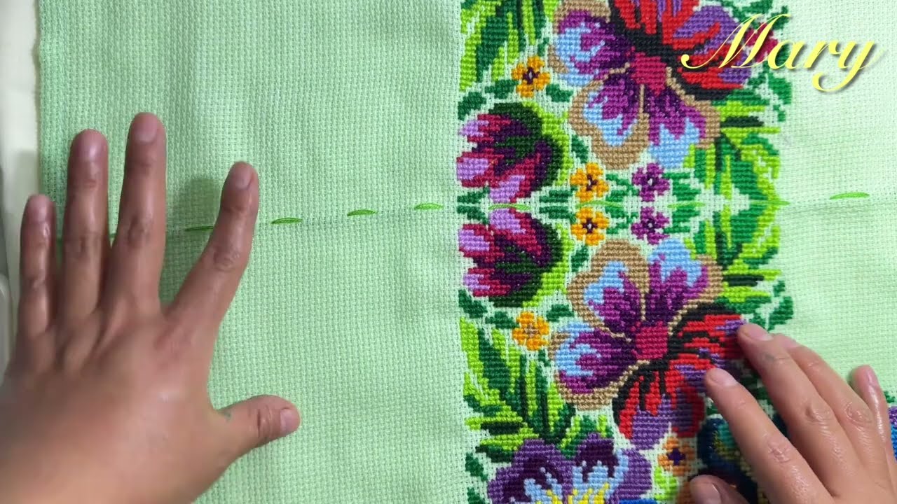 Cómo pintar manguita de blusas en punto de cruz