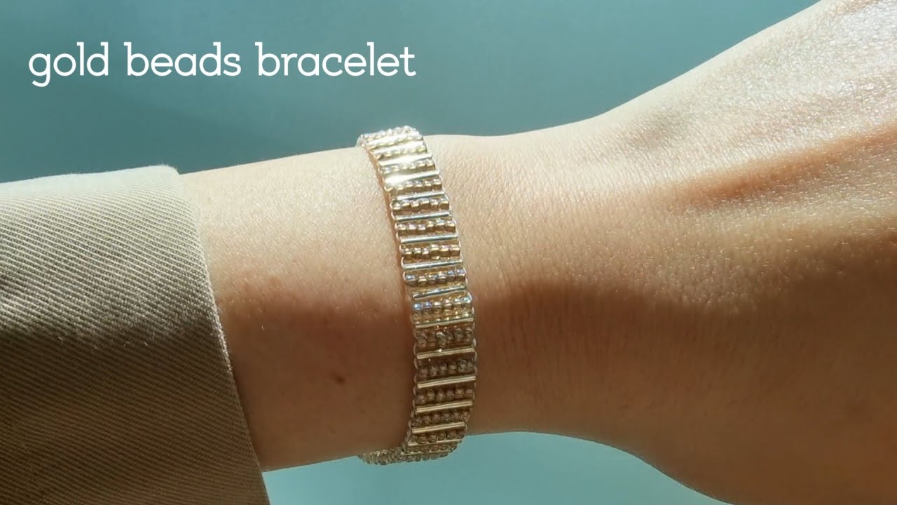 DIY 멋진 골드비즈 팔찌/gold beads bracelet tutorial