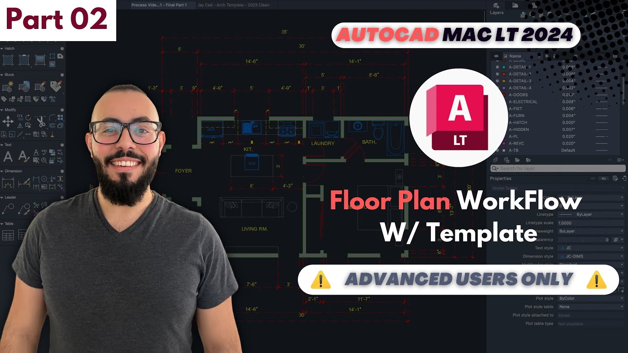 Creating A Clean Floor Plan Workflow  - Part 02 - Autocad Mac LT 2024