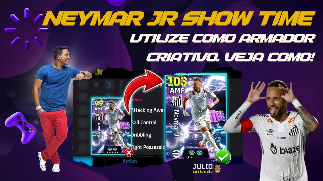 Carta grátis do Neymar Jr está ótima (Montando time no eFootball #22)