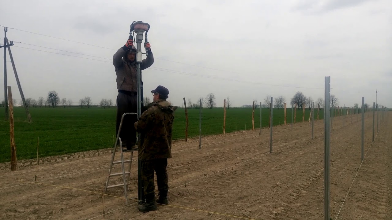Wbijanie słupk&oacute;w na Winnicy Jania cz.2