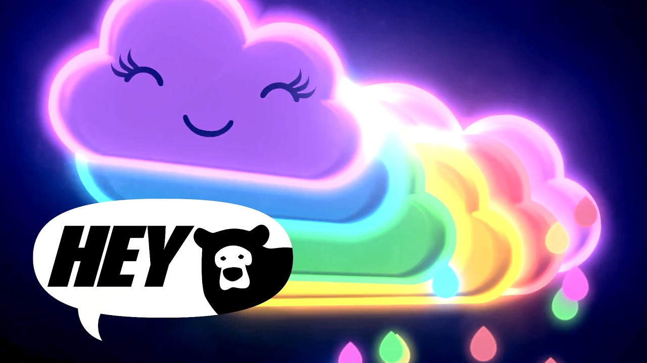 Hey Bear Sensory - Rainbow Dance Party! - Fun Video with colourful animation and music!