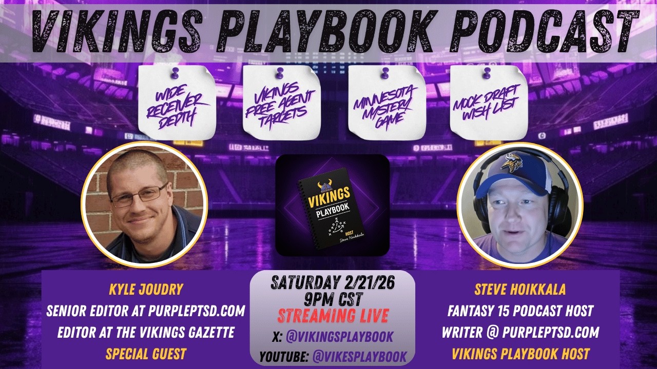 Vikings Playbook Podcast w/ Special Guest Kyle Joudry Senior Editor at PurplePTSD/Vikings Gazette 📱