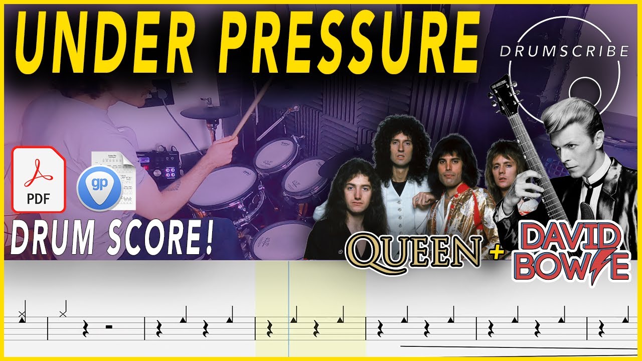 Under Pressure - Queen & David Bowie | Drum SCORE Sheet Music | #109 DRUMSCRIBE