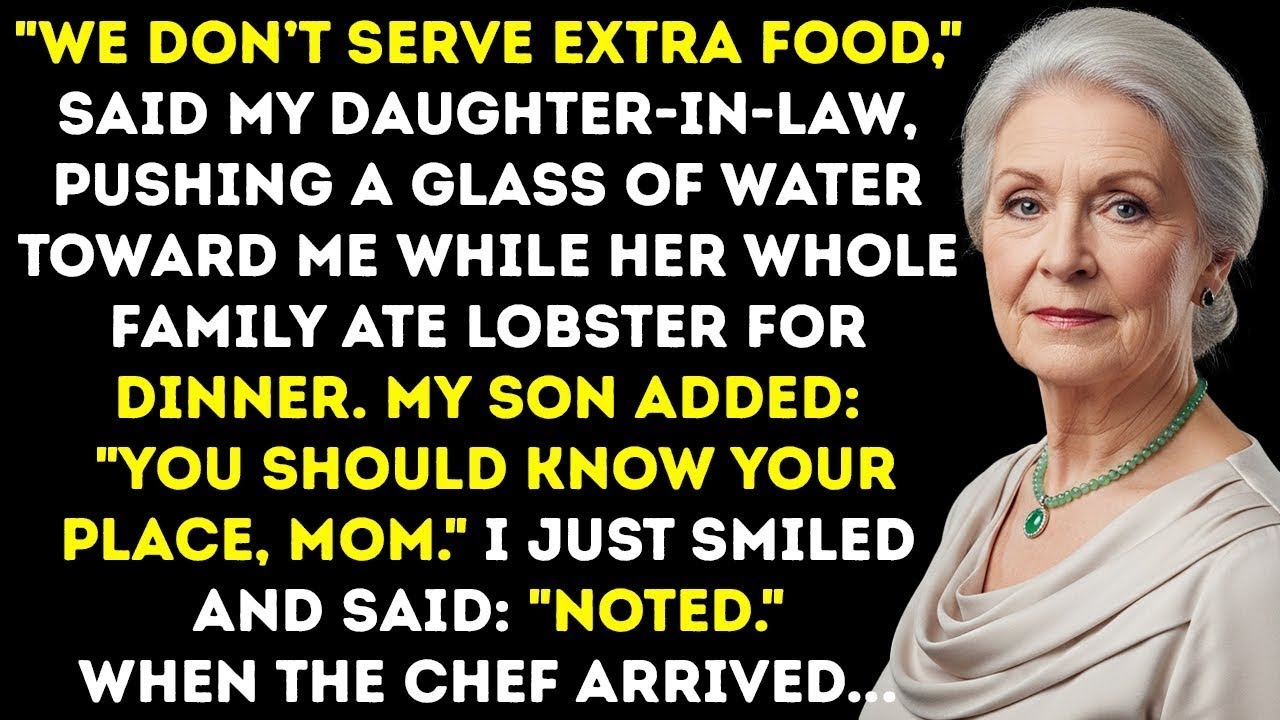 “No Extra Food,” My Daughter-In-Law Told Me—Then Served Her Family Lobster And Drinks Like Royals.