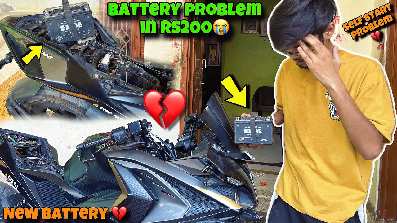 Pulsar Rs 200 Self Start Problem 😰 || Battery Light In Meter 💔 || The Rj29 Rider
