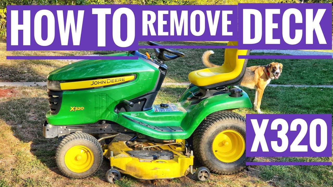 👉 John Deere X320 | How to Remove Mower Deck to Sharpen Blades