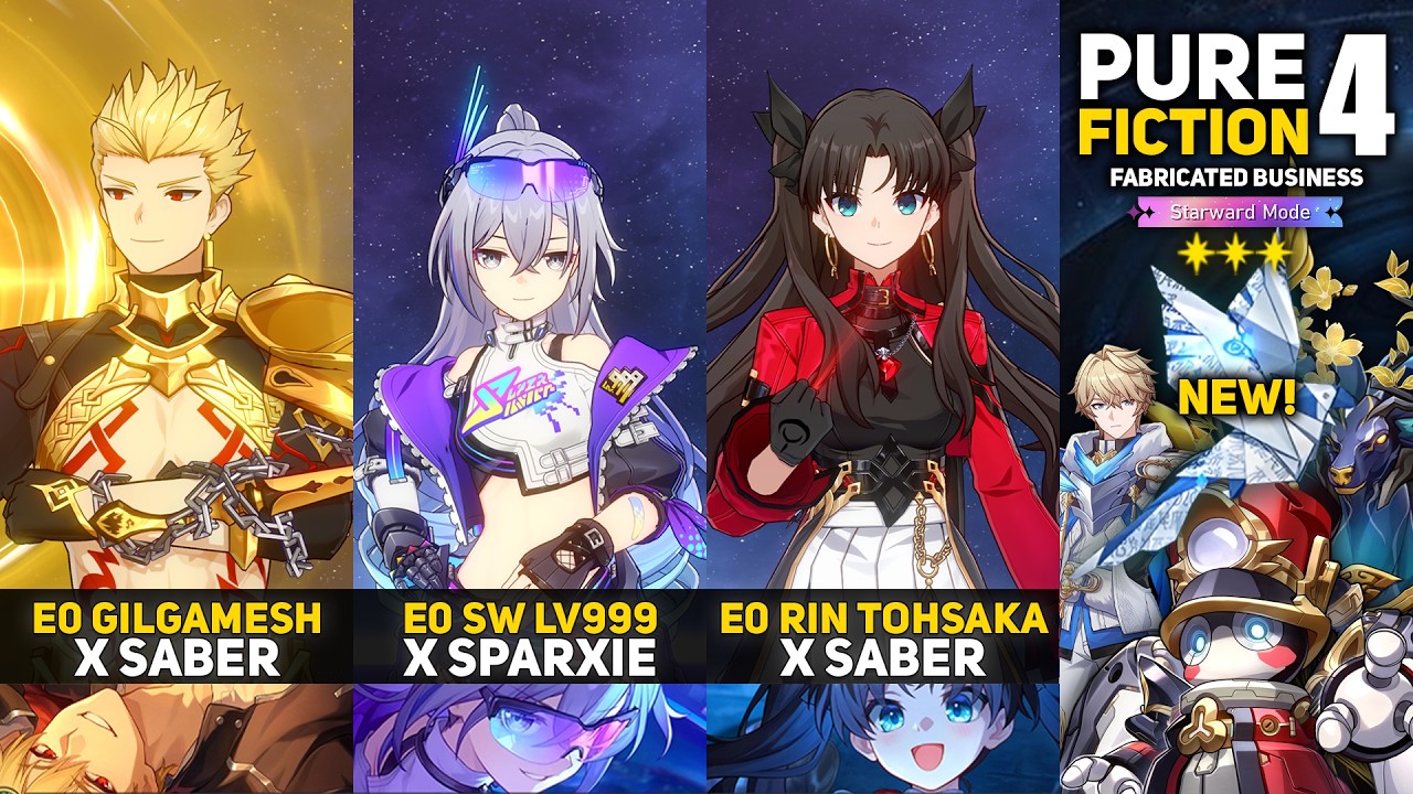 NEW Pure Fiction 4 Starward Mode | E0 Gilgamesh & E0 Silver Wolf LV999 & E0 Rin Tohsaka | HSR 4.4