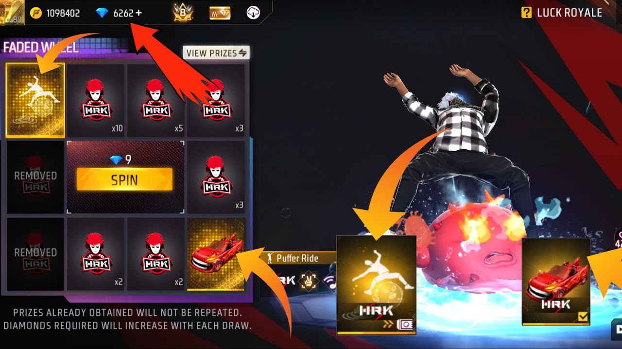NEW FADED WHEEL EVENT NEW HRK EMOTE EVENT #freefire #new #fadedwheel #event #new #hrk #emote #event 