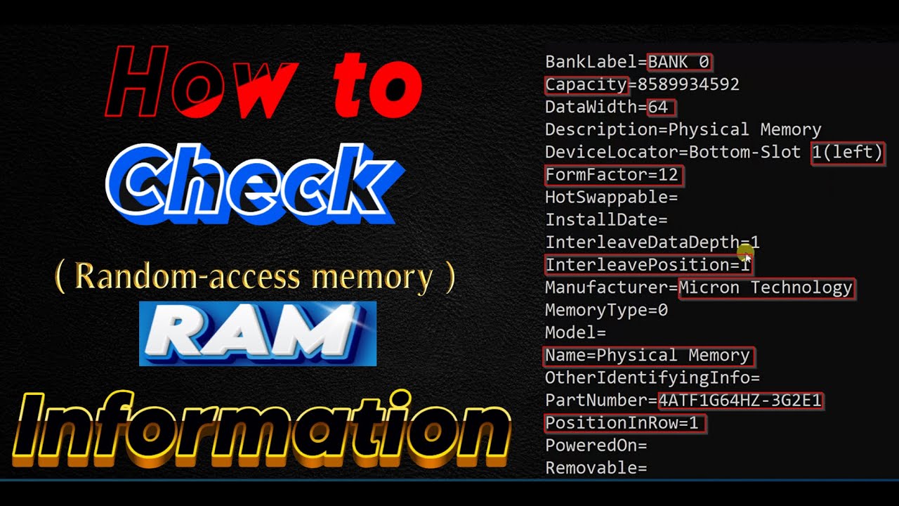 How to check RAM Details ?