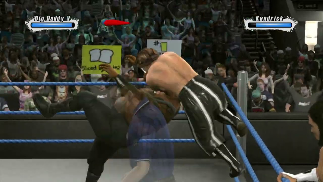WWE Smackdown vs Raw 2009 - PS3 Gameplay - Big Daddy V vs London & Kendrick - Handicap Match