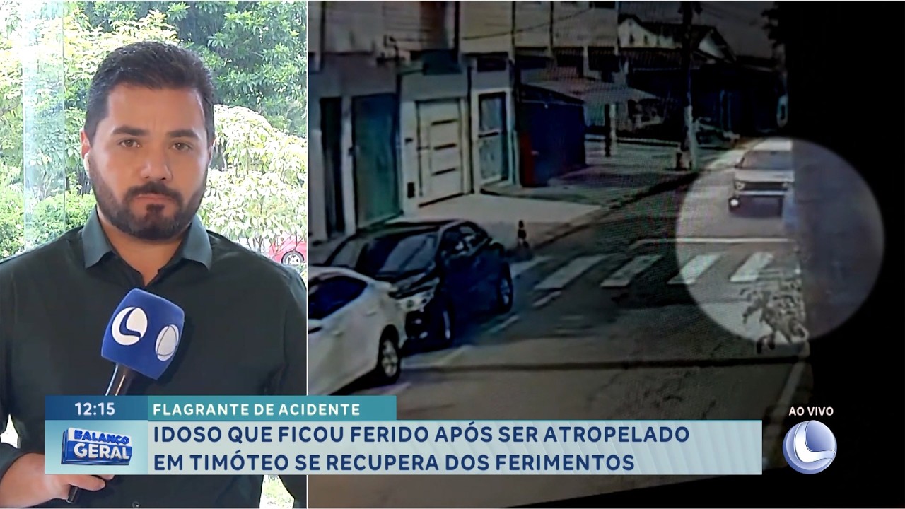 Timóteo: Idoso atropelado se recupera após flagrante de acidente.