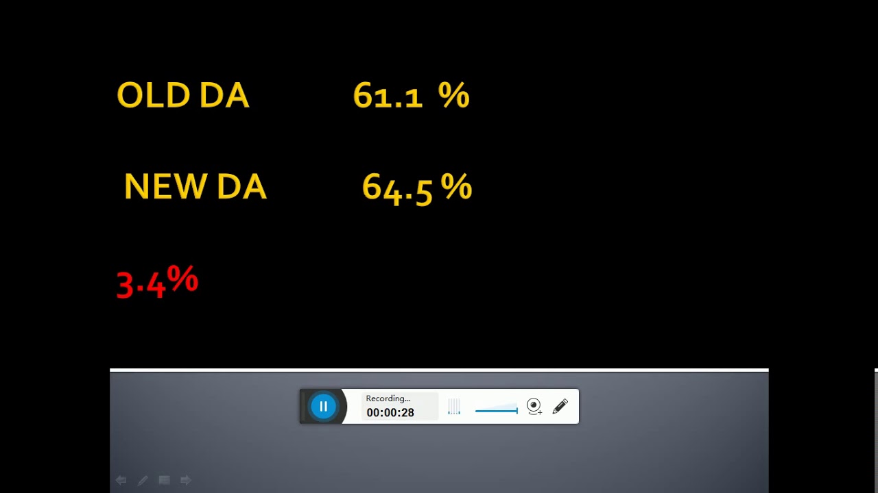 NEW DA FOR MAY 2019 FOR BANK EMPLOYEE