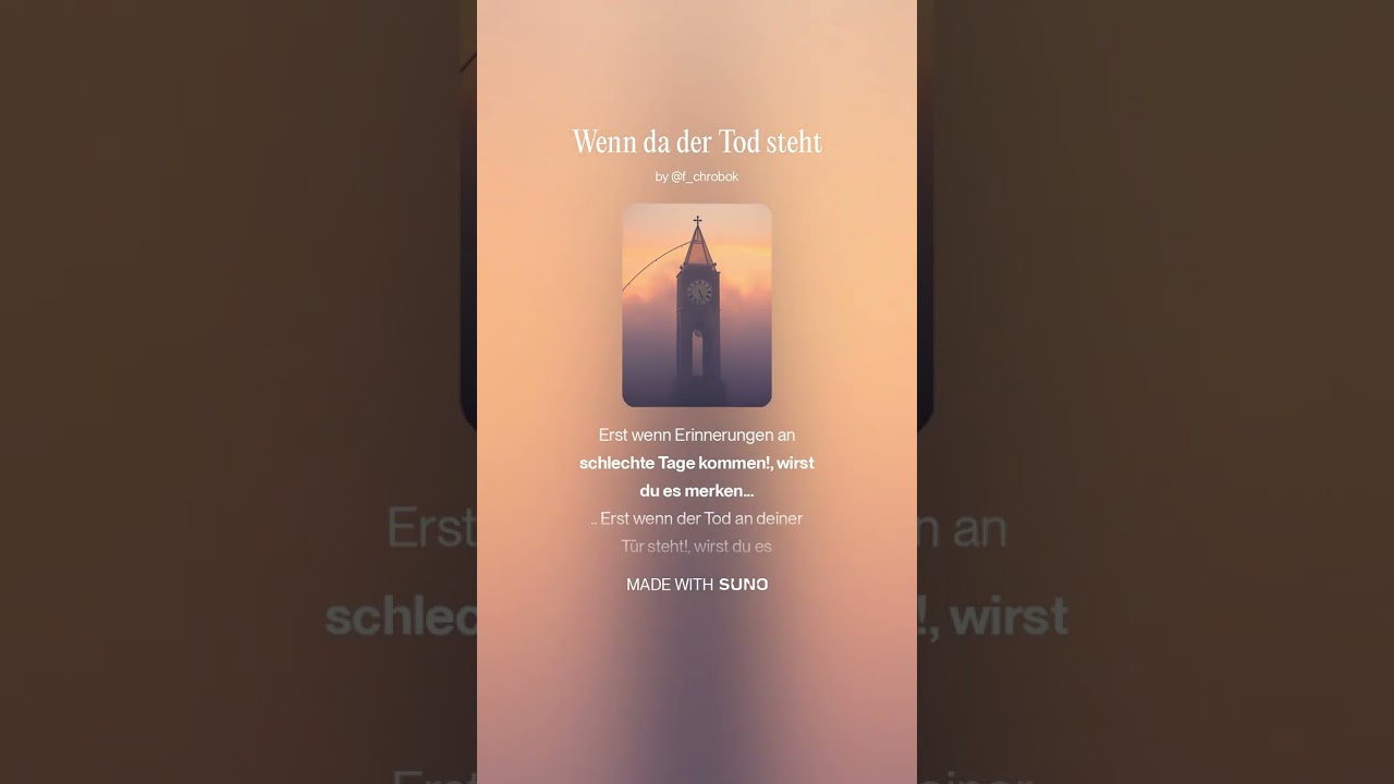 Erst wenn der Tod da steht