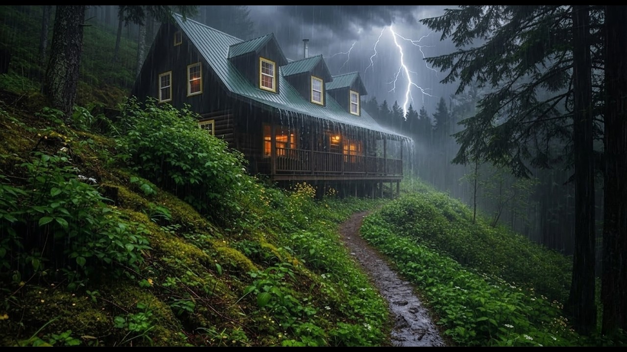 Goodbye Insomnia With Heavy Rain Sound | 3 Hours Rain Sounds For Sleeping - Perfect Thunder for Rest
