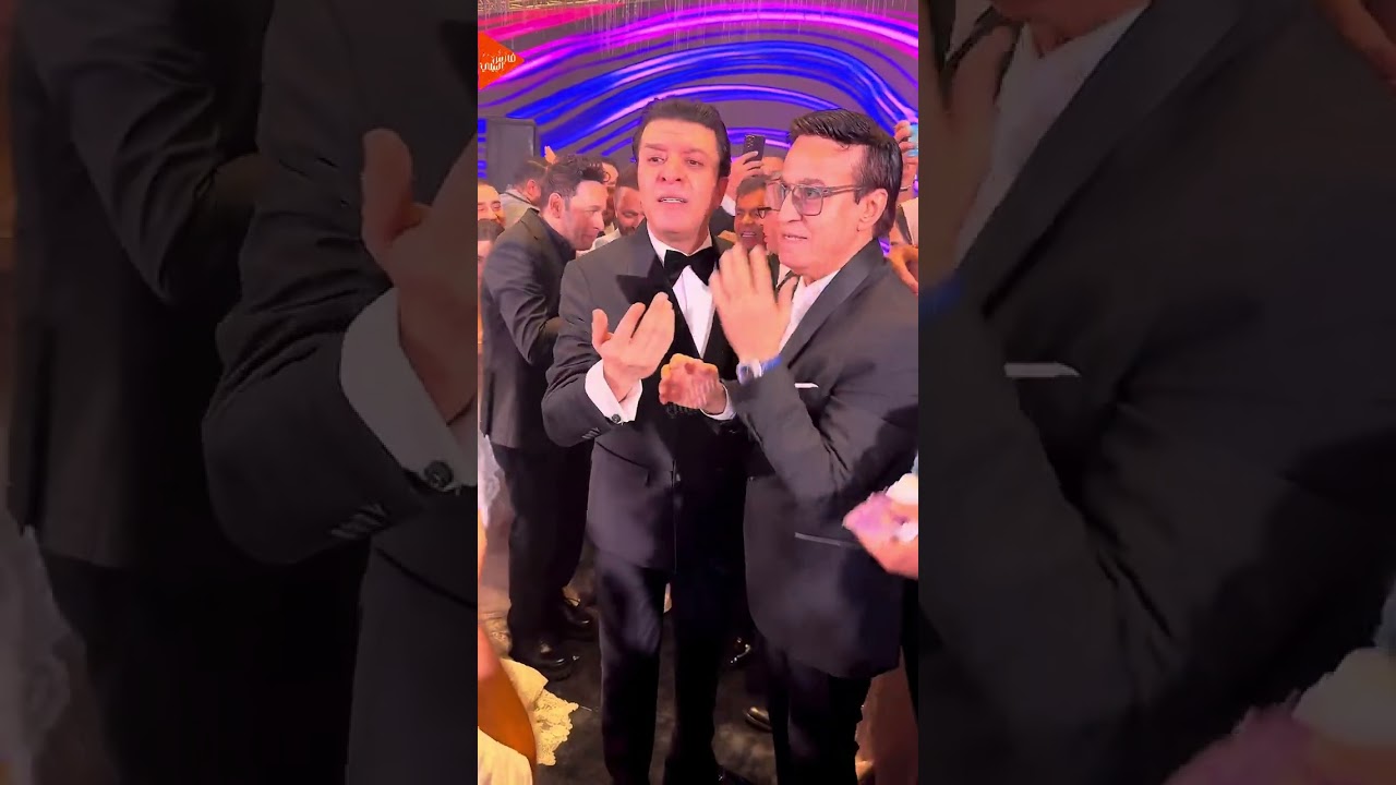 النجم تامر حسنى عمل بهجه غير طبيعيه و ديو جبار مع النجم دياب فى فرحه بنت نقيب الموسيقيين مصطفى كامل