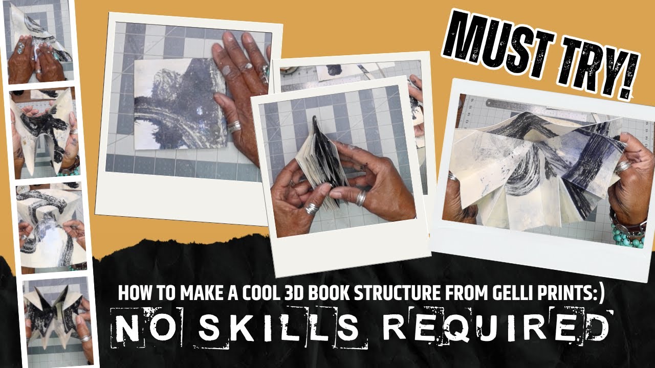 New Use for Gelli Prints! Beginner Friendly 3D Book Tutorial - Bookmaking Like A Pro!