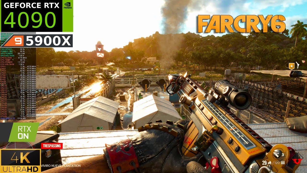 Far Cry 6 | RTX 4090 4K Ultra Settings, Ray Tracing ON, HD Textures ON Ryzen 9 5900X