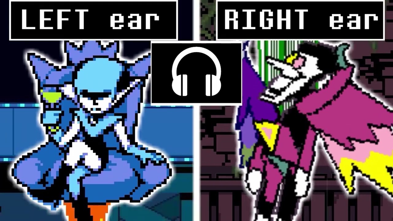 Spamton Neo in right ear, Queen battle in left ear fixed (fixed)