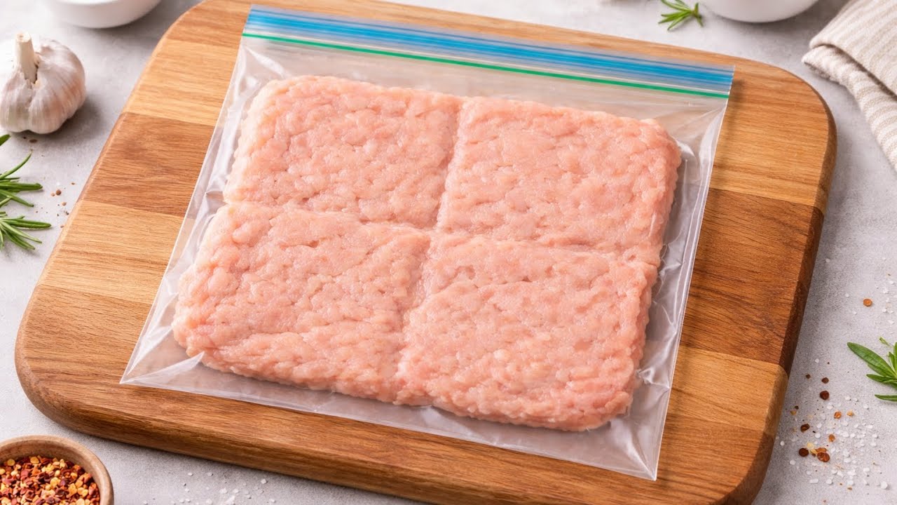 “Ground chicken, ready to cook! 🍗🔥 Easy & tasty meal prep!”