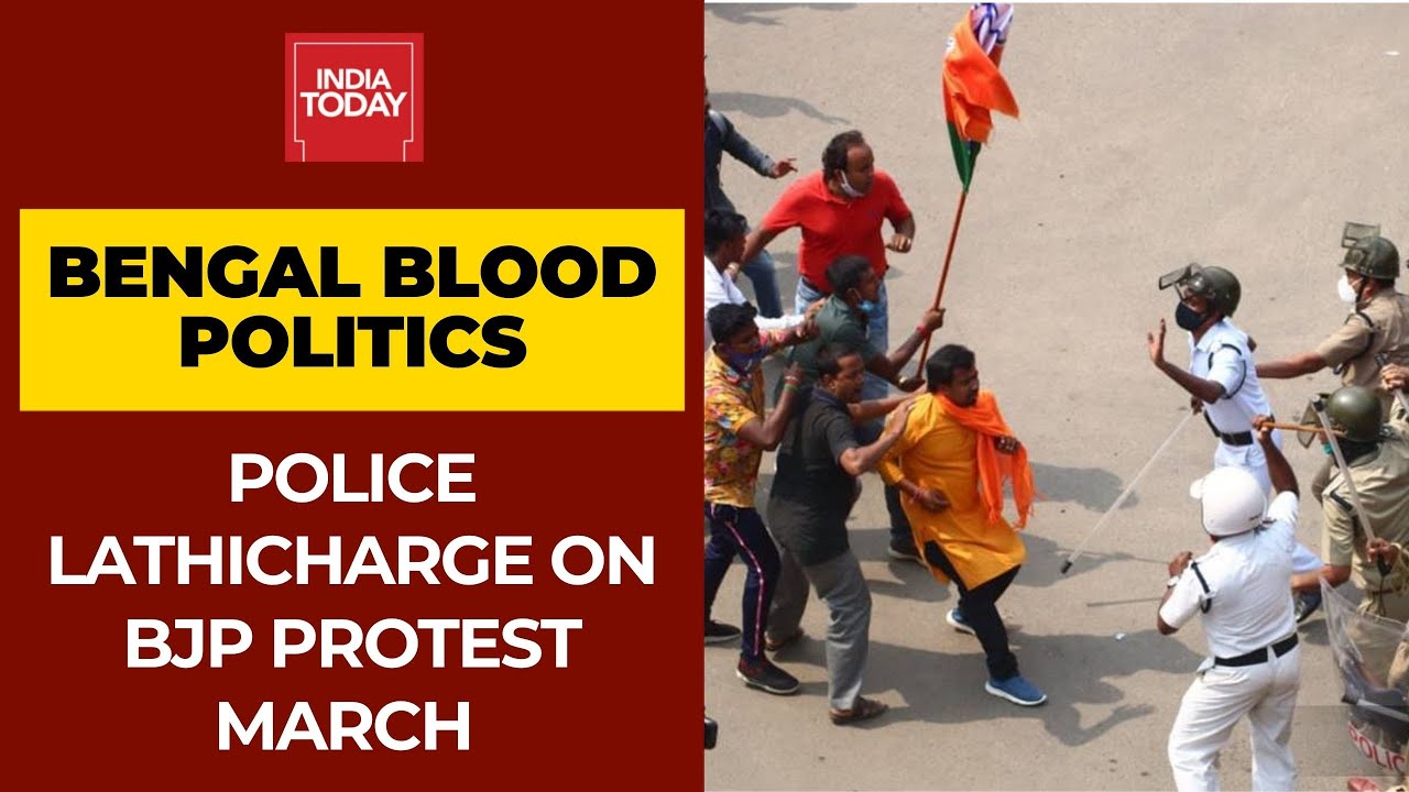 Clashes Erupt As Cops Block BJP’s March To Mamata's Office; Police Lathicharge On BJP Workers