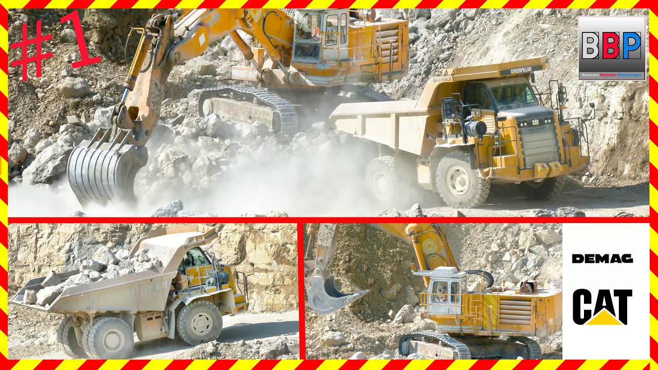 Demag H95 & CAT 770G, Limestone Quarry, Switzerland, 2023. #1