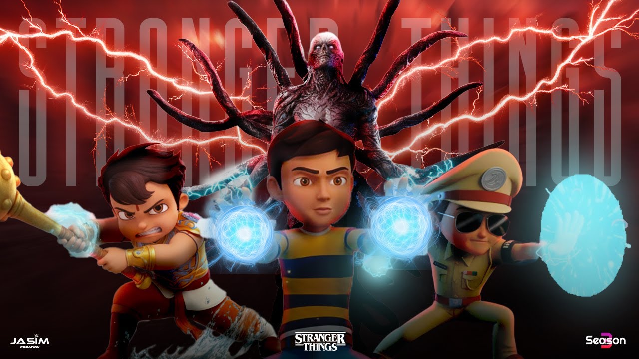 Rudra & Bheem & Singham vs The Vecna - Stranger Things | 1 vs 3 Battle