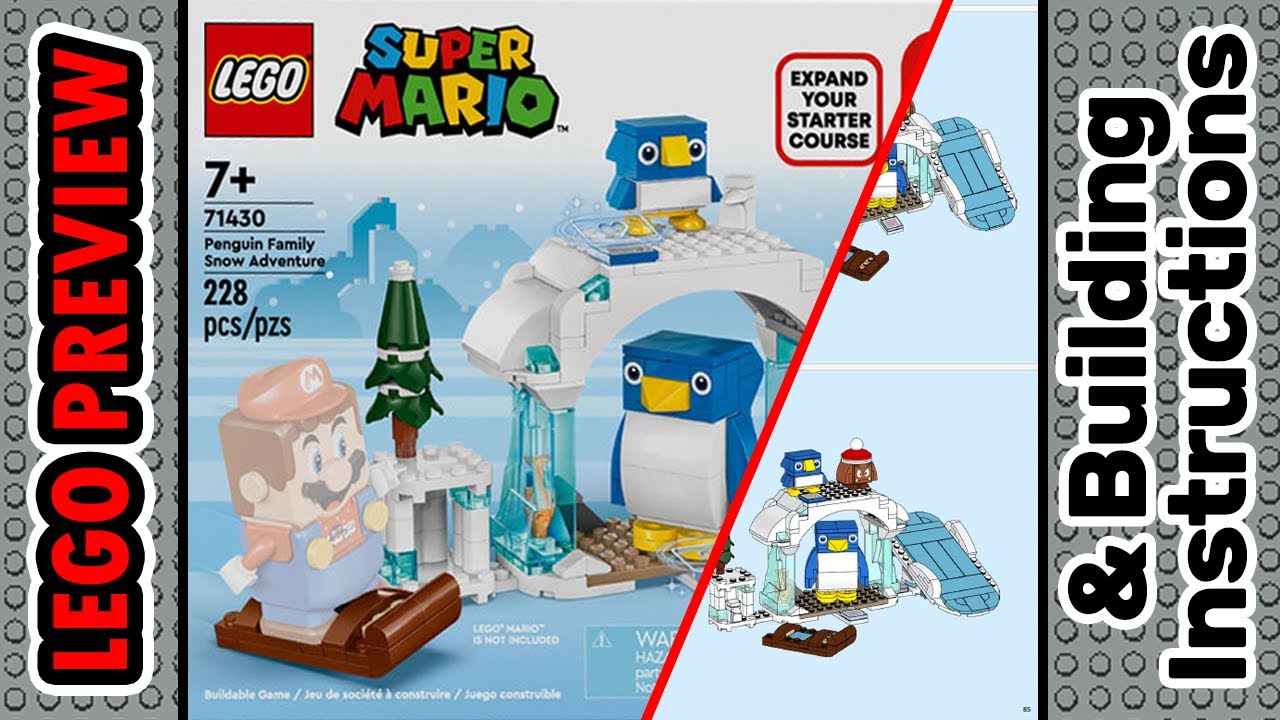 PREVIEW 71430 LEGO Super Mario, Penguin Family Snow Adventure Expansion Set​ & Building Instructions