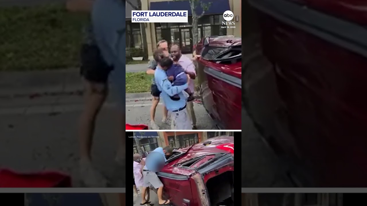 В Южной Флориде неравнодушные люди спасли семью после автомобильной аварии.
