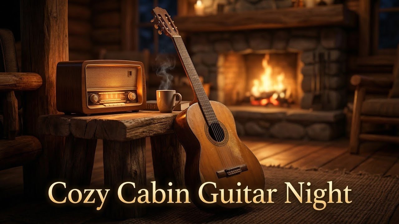 Peaceful Night Ambience | 2 Hours Relaxing Acoustic Guitar
