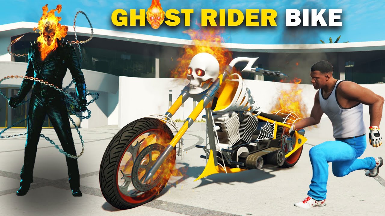 Franklin Stealing 💀 Ghost Rider Burning Bike in GTA 5 ! | Techerz