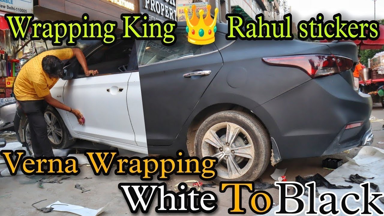 HYUNDAI VERNA FULL BLACK WRAP 😱 VARNA को किया SILVER से BLACK में CONVERT 😍 CAR WRAP INSALLATION 💥