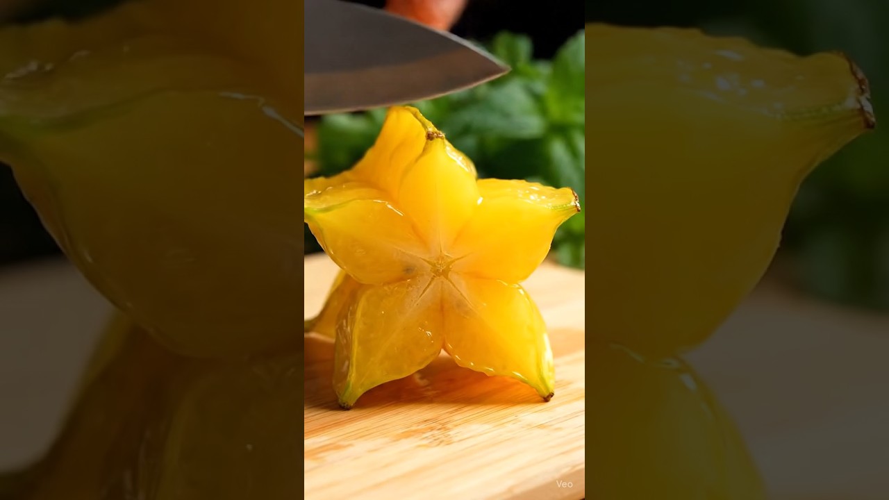 ✨  Satisfying Starfruit Slicing ASMR ⭐🌿 | Relaxing 8s Short #satisfying #asmr #relaxing #relaxtime