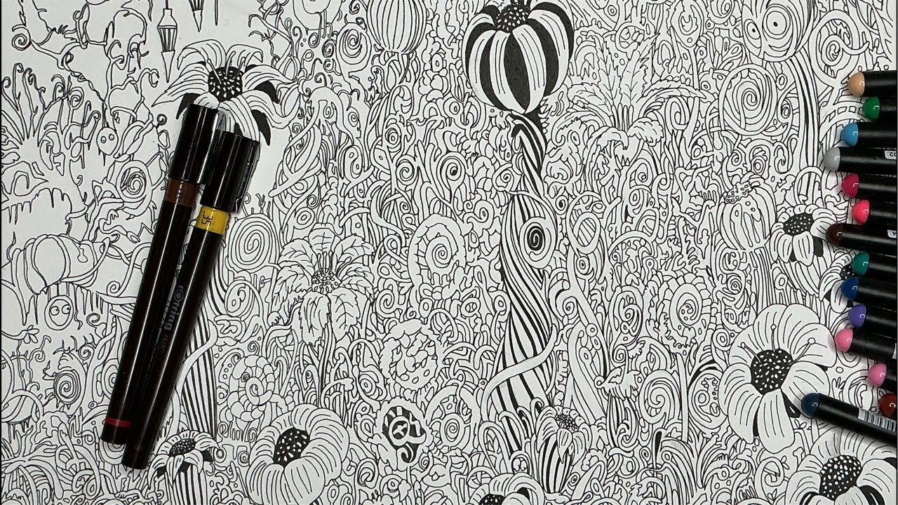 Drawing a Whymsical Detailed Garden
