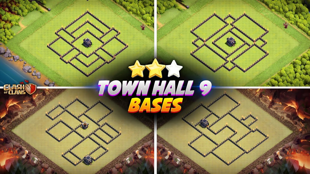 TOP 6! Town Hall 9 War & Trophy Pushing Base Layouts | Th9 Anti 3-Star Base Designs! Clash of Clans