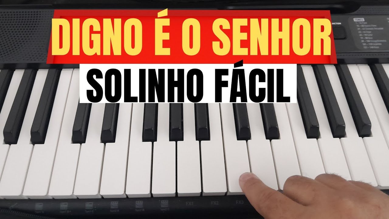 Como tocar fazer solinho introdução Digno é o Senhor Aline Barros no teclado _ aula de teclado