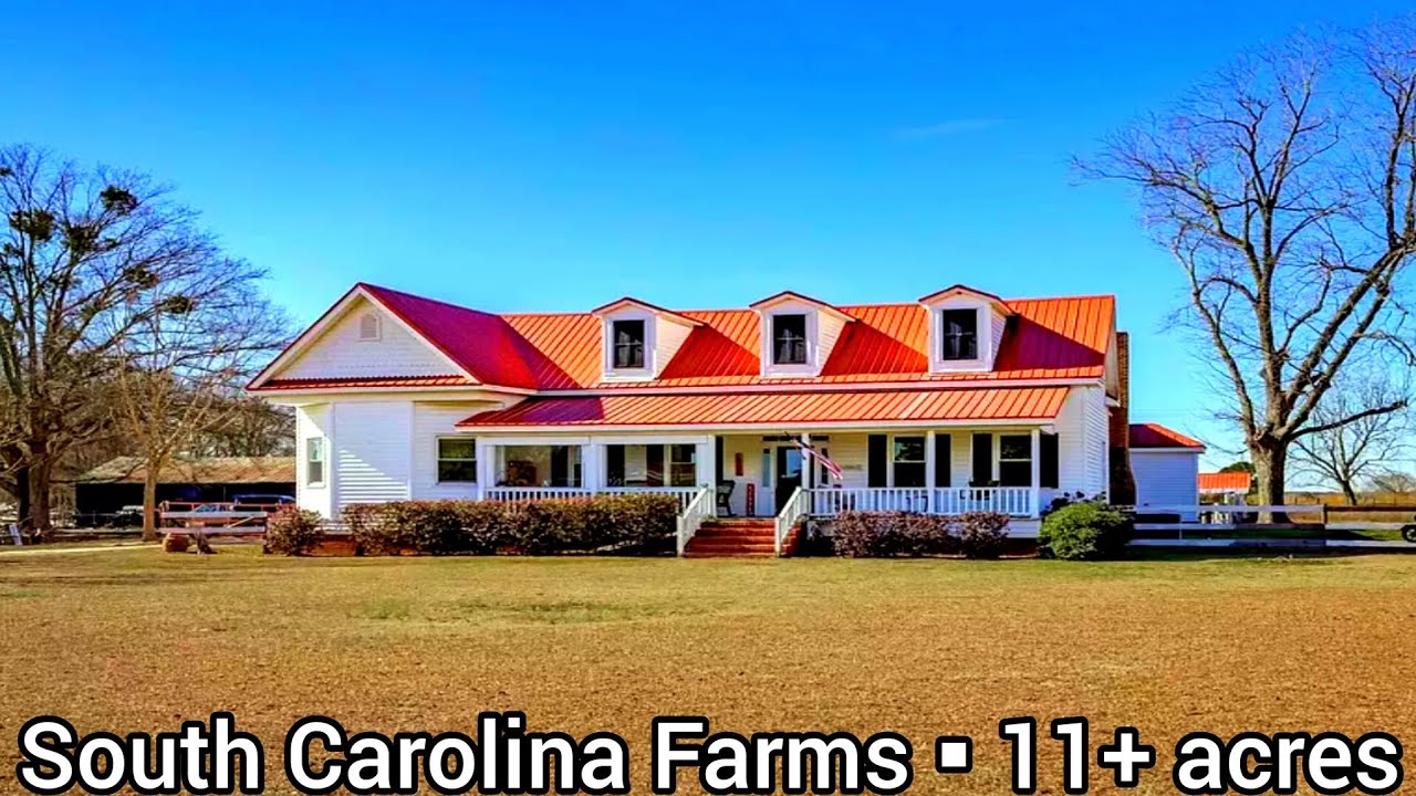 South Carolina Farmhouse For Sale | $275k | 11+ acre Farms For Sale | South Carolina Real Estate