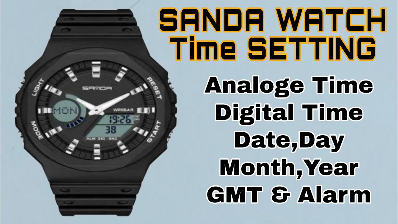 Sanda watch time setting || sanda analog & digital time setting | sanda 6016