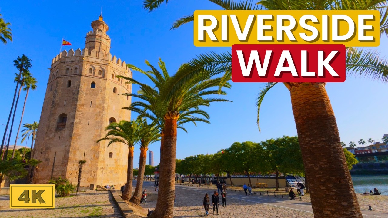 Is This the Most Scenic Riverside Walk in Spain? (4K Seville Walking Tour) #walking #walk #citywalks