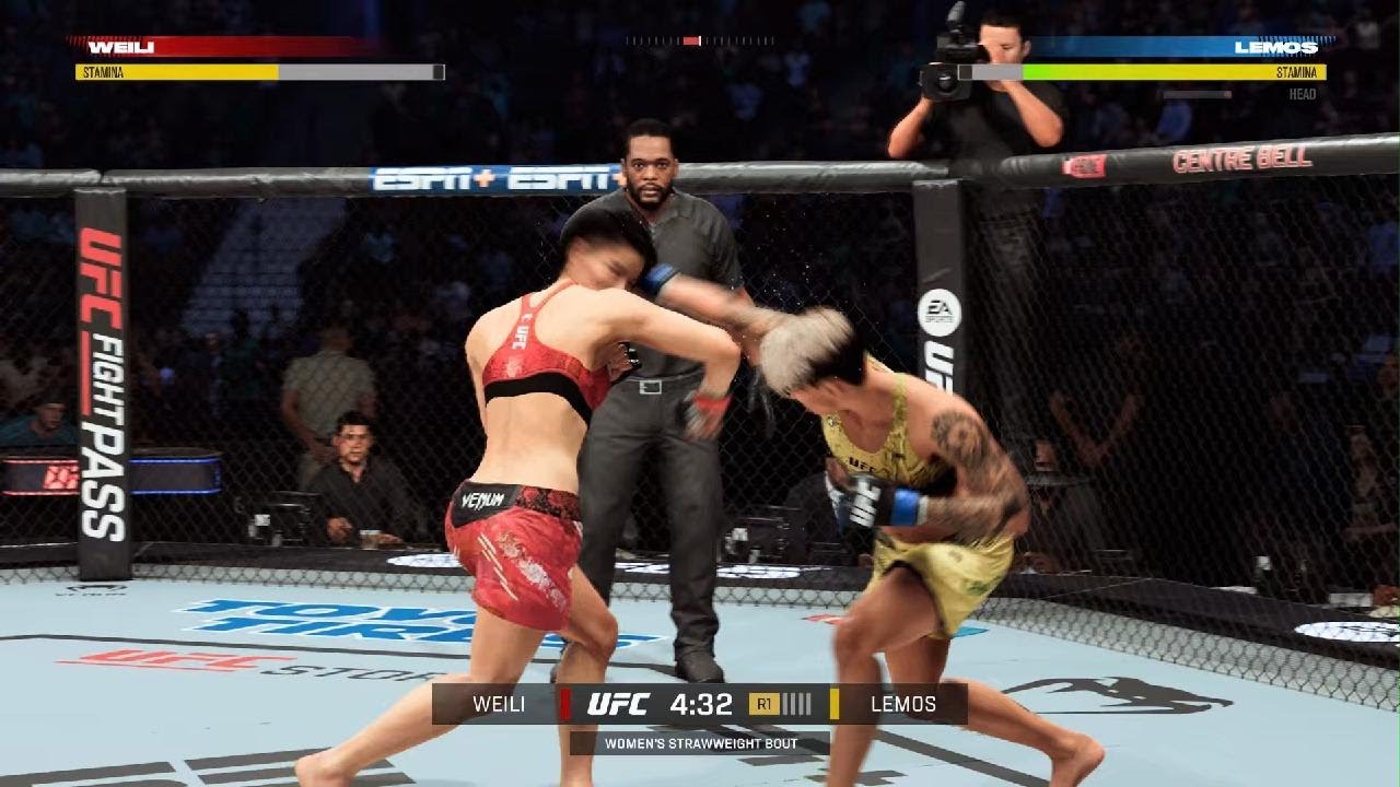 EA SPORTS UFC 5 Brutal woman's fight, Lets her opponent stand up, just to knock her out.