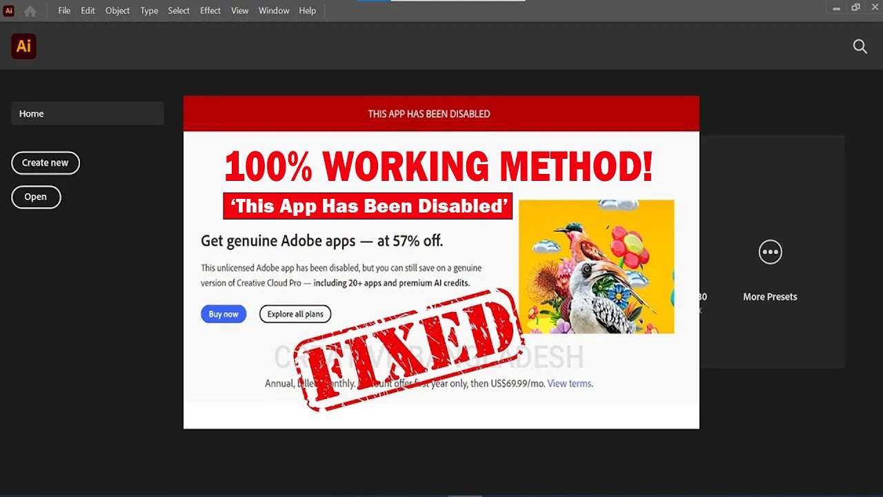 How to Fix &lsquo;This App Has Been Disabled&rsquo; Error in Adobe Illustrator, Photoshop & Premiere Pro