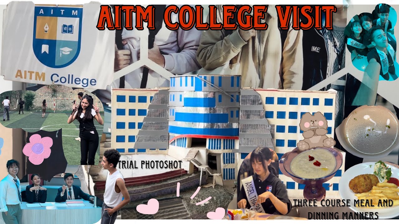 AITM COLLEGE VISIT⭐️|| DINNING MANNER ||COLLEGE TOUR || TRIAL PHOTOSHOT ||