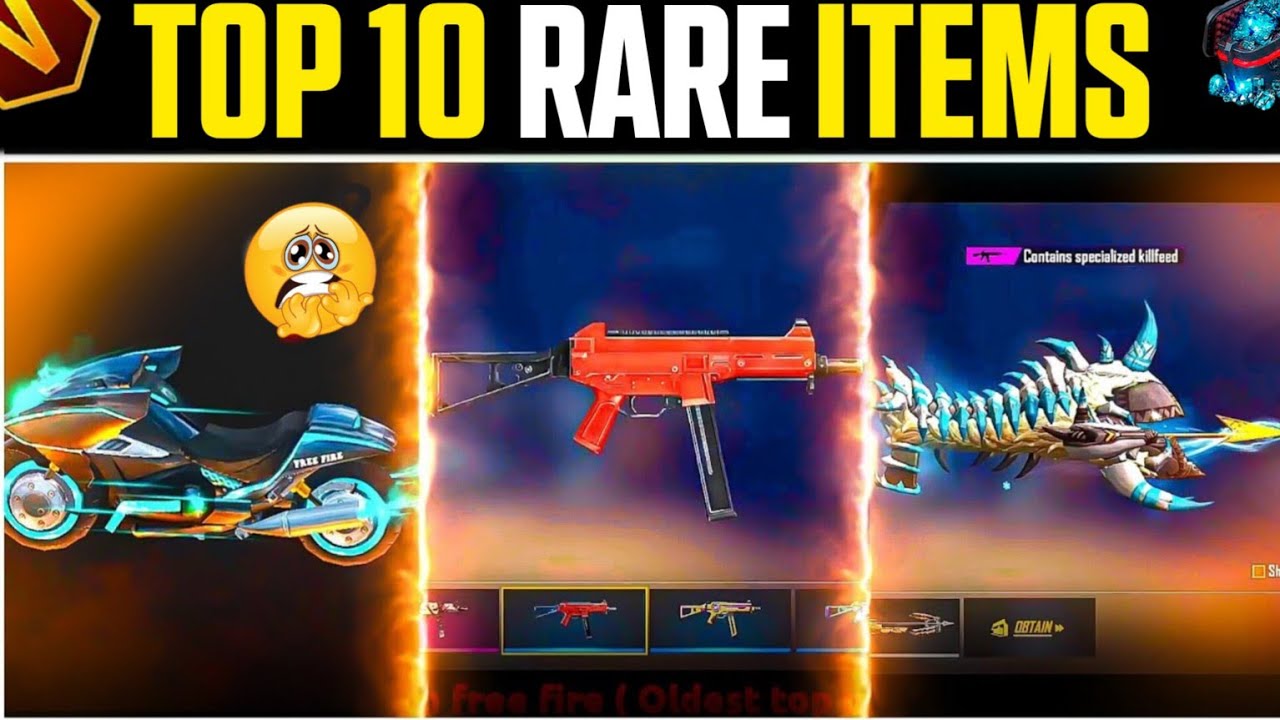 🔥TOP 10 RAREST THINGS IN FREE FIRE 😱💥 RARE ITEMS IN FREE FIRE | Tomie