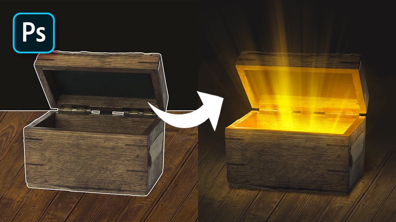 Add Gold Light Rays to Treasure in Photoshop