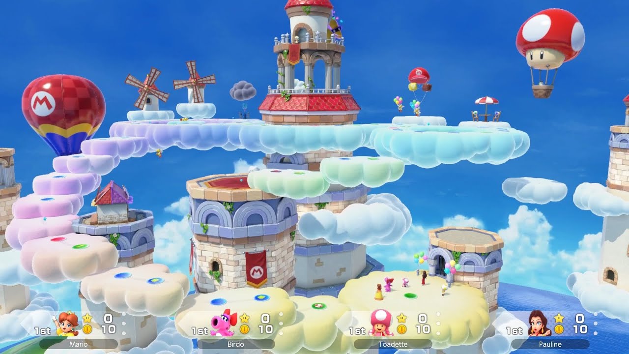 Super Mario Party Jamboree #27 Mario's Rainbow Castle Daisy vs Pauline vs Birdo vs Toadette