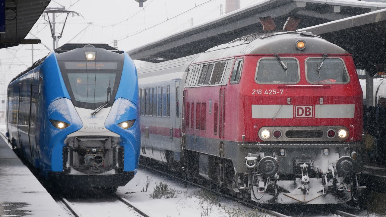 Augsburger Schneeverspätung | Go-Ahead Bayern Siemens Mireo & Siemens Desiro HC| Br218 mit IC2085...